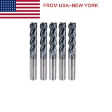 5PCS 1/2" x 2" x 4" 4 Flute Long Solid Carbide End Mill - TiALN Coated USA