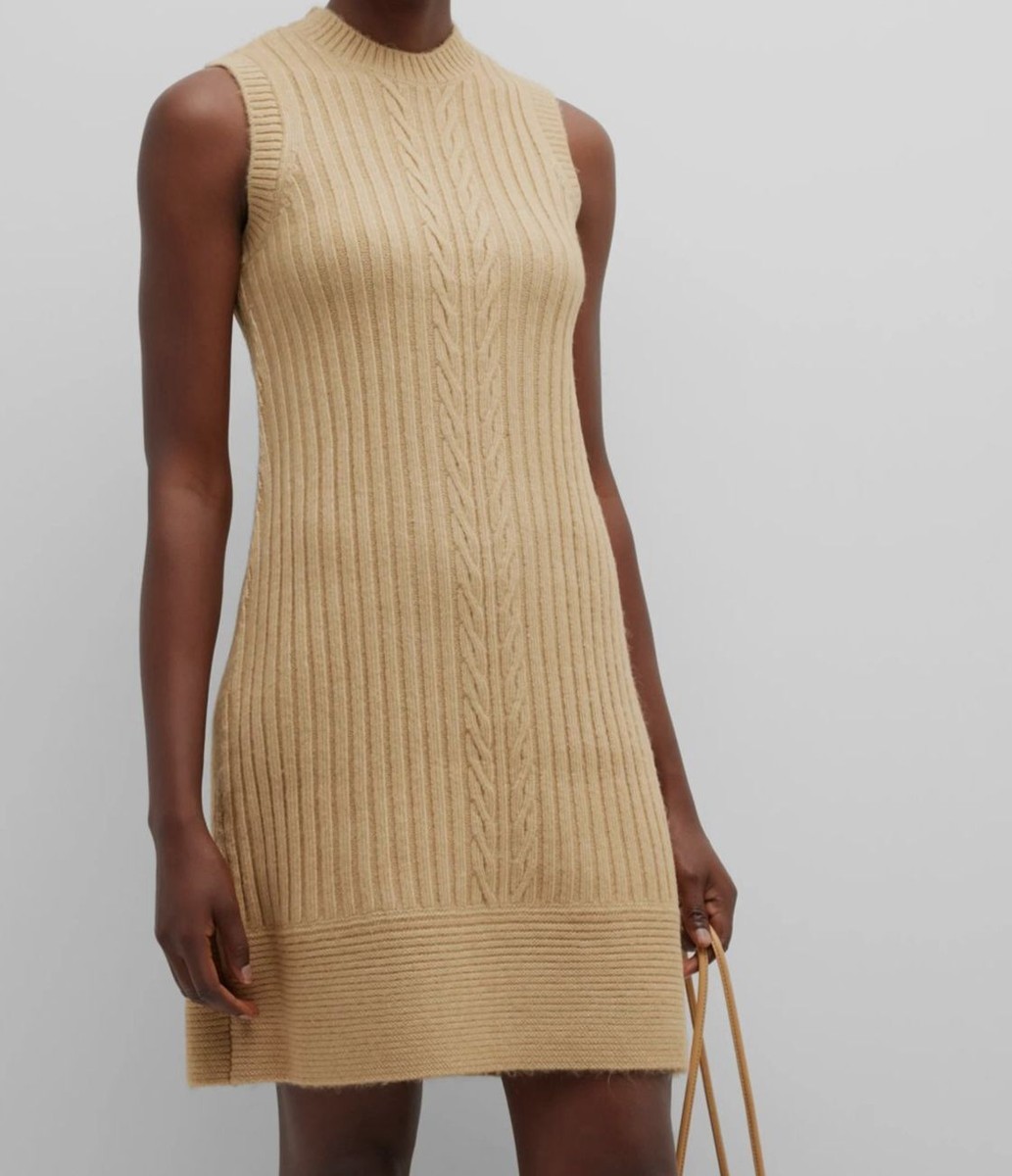 ribbed shift dress Women's Light Grey Brushed Rib V Neck Slouchy Long Sleeve Shift Dress