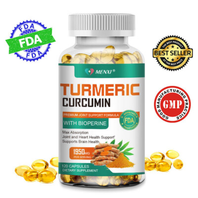 Turmeric Curcumin Highest Potency 1950mg 95% with Ginger+ Black Pepper,BioPerine