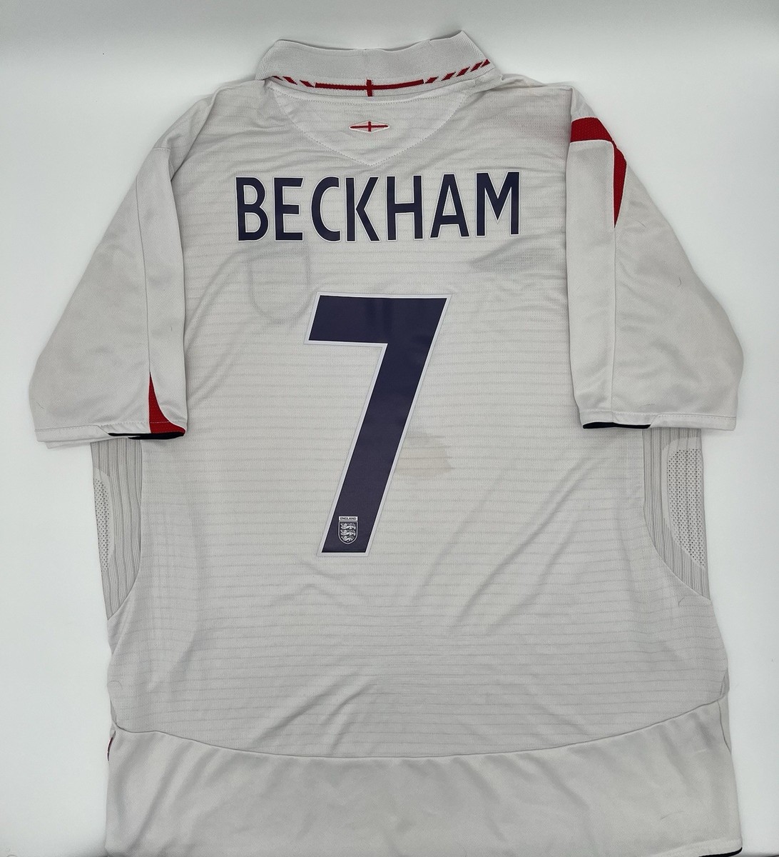 England 2005/2007 Home David Beckham #7 Authentic Umbro Jersey XL