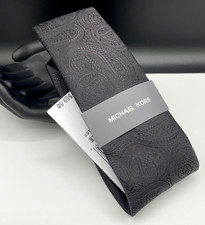 MICHAEL KORS Men's Silk Blend Tie  Charcoal  Rich Paisley  NEW MSRP: 69.50