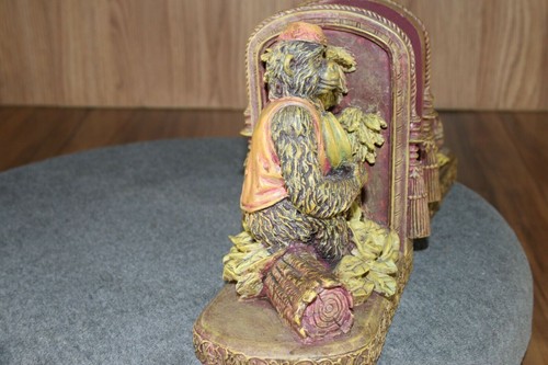 SMART MONKEY BOOKEND HEAVY Educated Chimp banana BROWN RESIN 5.5X5 VTG 1999 EUC - Picture 7 of 12