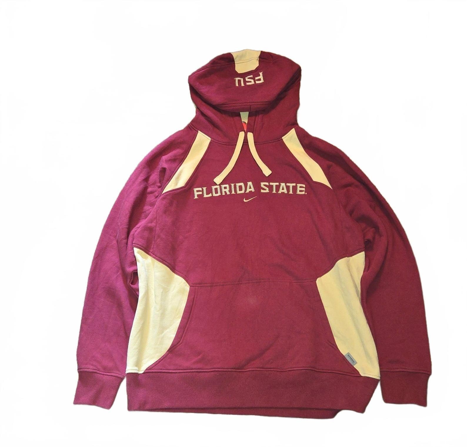 Vintage 90s Nike Florida State Seminoles Middle Swoosh Hoodie Size Large RARE