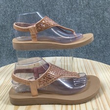 Skechers Sandals Womens 9 Meditation Rock Crown Thong Pink Toe-Post SN 31560