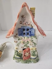 Blue Sky Clay works Porcelain Garden Cottage Electric, Night Light 8.5 " tall