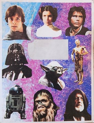 Vintage Star Wars Characters Sticker Sheet 1995 Lucasfilms (10 Stickers)