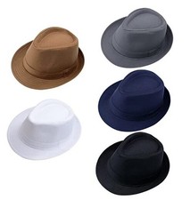 5 Pack Men Women Fedora Hat 1920s Short 7 1/4 5pack-cotton Mixed Dark Color