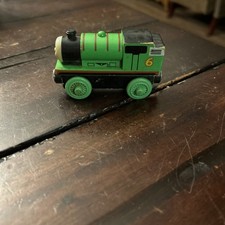 Percy 6 Green Wooden Tank Engine Thomas Friends Wooden Train with Scuffs
