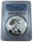 2012-S U.S Silver Eagle PR-70 PCGS Reverse Proof 75th Anniv. Label American Coin
