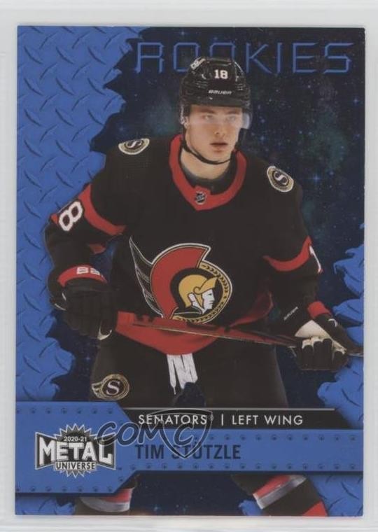 2020-21 Skybox Metal Universe Rookies Blue Spectrum Tim Stutzle #140 Rookie RC