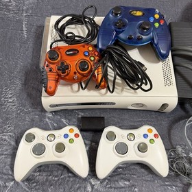 Xbox 360 Console Bundle Tested Working - 4 Controllers - Turtle Beach Headset
