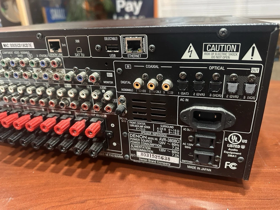 Denon AVR-3808CI 7.1-Channel Home Theater Receiver Made In Japan - Image 4 of 4