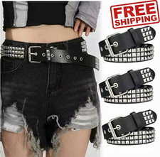 Studded Punk Belt Fancy Metal Y2K Rock Gothic Cosplay Jeans Belt Men Women
