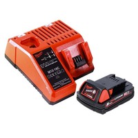 Milwaukee M18 B2 Akku Starter Set 18 V 1X 2,0 Ah (1X 4932430062) + M12-18C Lader