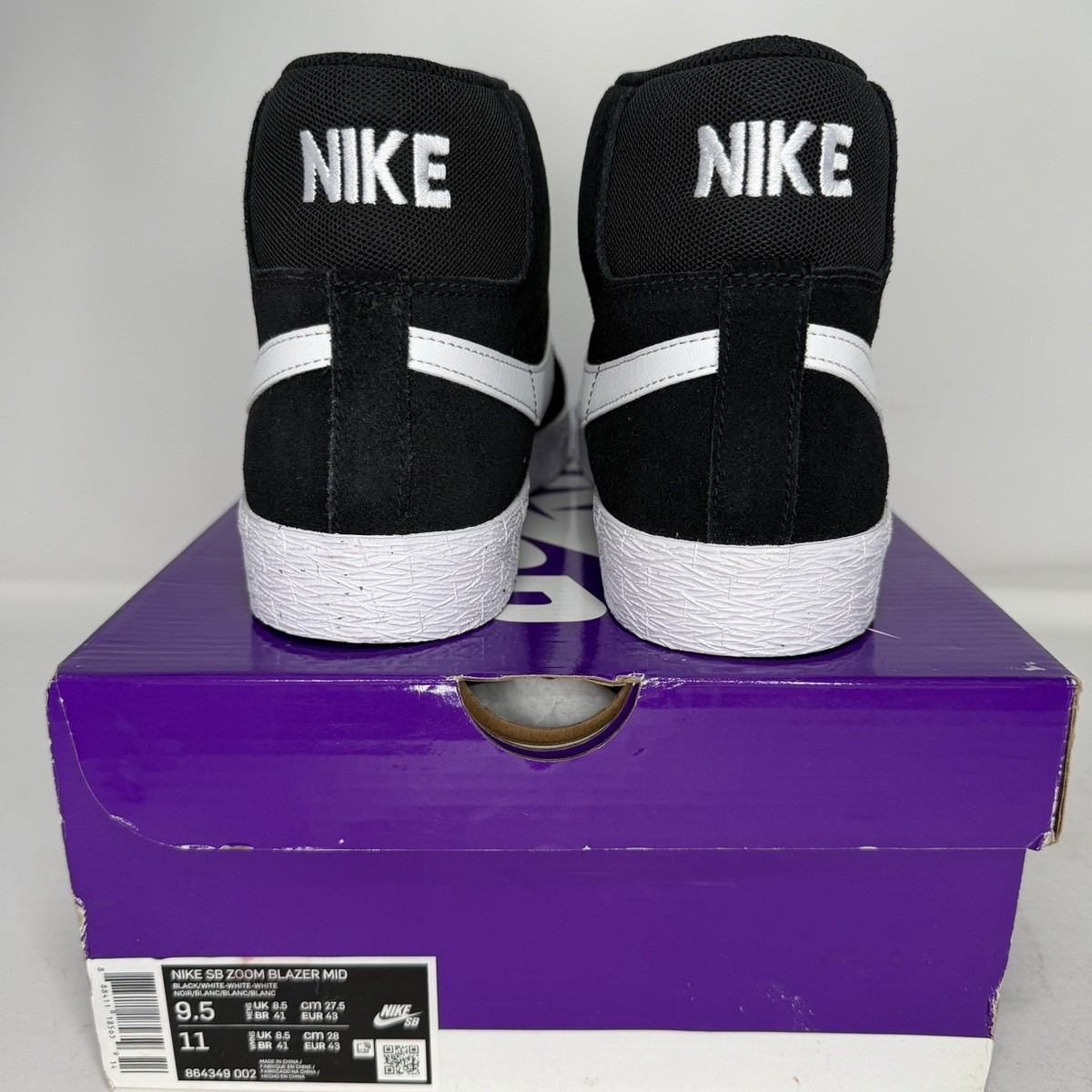 Nike SB Zoom Blazer Mid Black White Men's Sizes 864349-002 BRAND