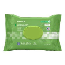 McKesson Flushable Personal Wipe 7.5 x 12.5" DXLU96 1 Pack 96 Wipes