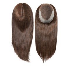 Toupee For Mens Human Hair Lace Skin Replecement System Hairpiece Black 16''Hair