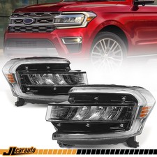 Full Led Headlight For Ford Expedition 2022-2024 W/ Led Drl Chrome Trim