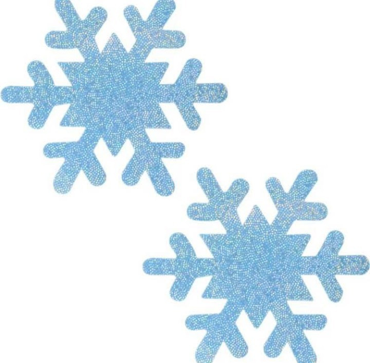 Ninc Babes Blue Glitter Snowflake Sew-On Cloth Patches 8.4cm x 8.4cm Set of 2