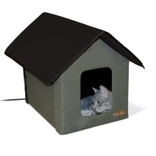K H Pet Products Heated Outdoor Cat House for Outside Pets in Winter, Weather...