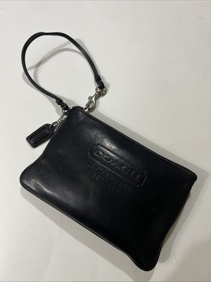 Vintage Coach Leatherware Est. 1941 Black Leather Wristlet Pouch 7