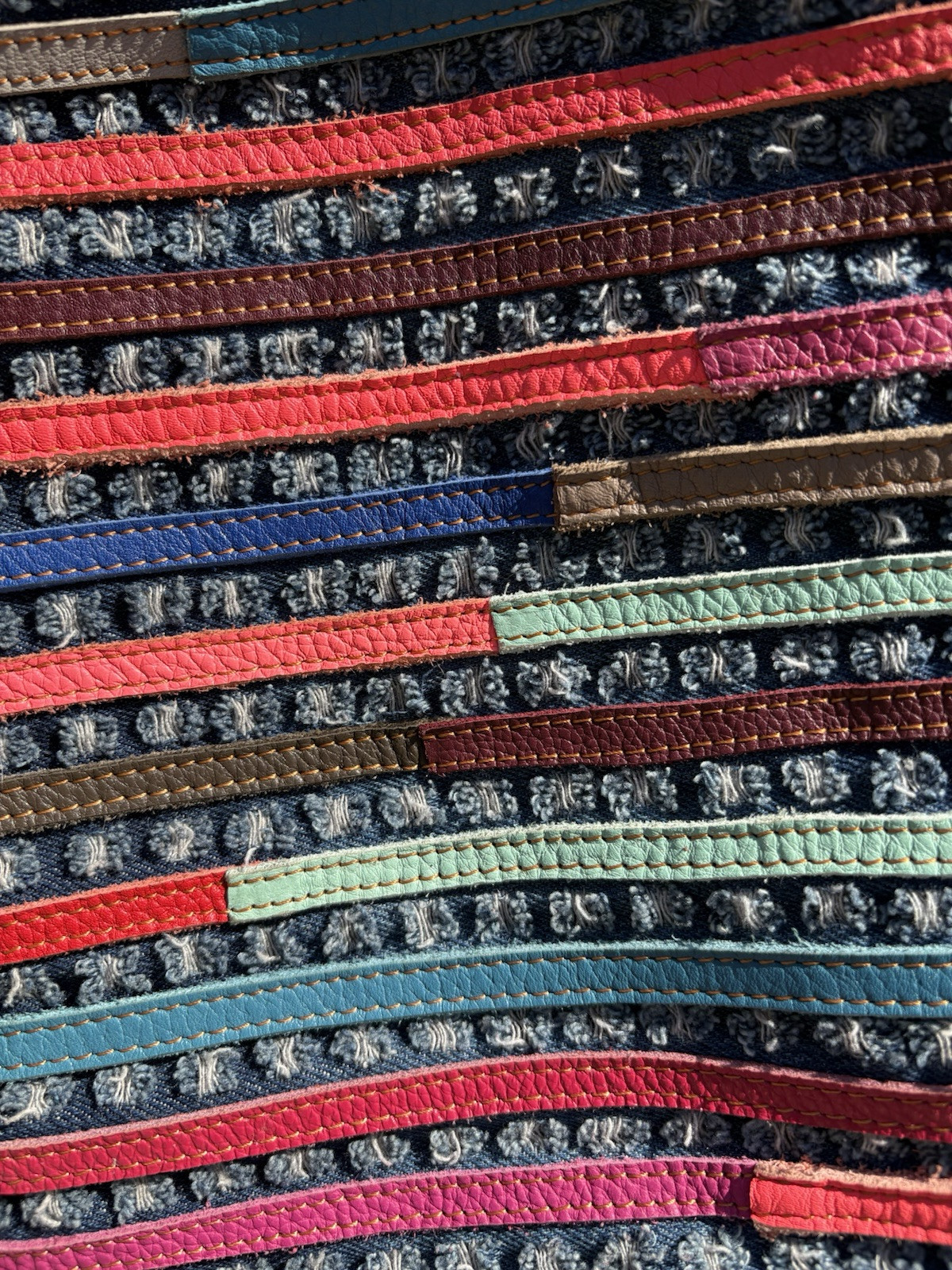 Ameri Leather Striped Duffel / Overnight Bag - image 2