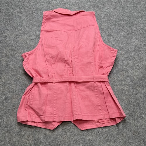 Ruby Rd. Denim Vest Womens Pink 12 Sleeveless Button Up Collar - Picture 5 of 7