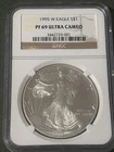 1995-W US $1 Proof American Silver Eagle NGC PF69 Ultra Cameo ~ KEY DATE