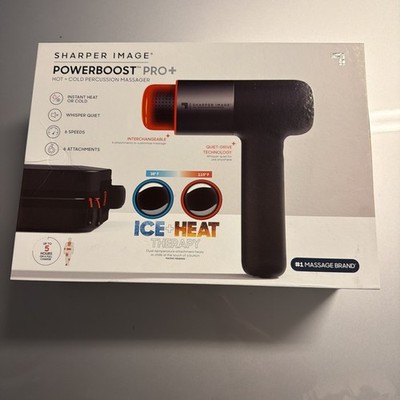 Sharper Image Powerboost Pro+ Hot & Cold Percussion Massager Black Sealed New  