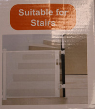 Retractable Safety Gate Extra Wide 150 Inches x 33" For Large Openings, White