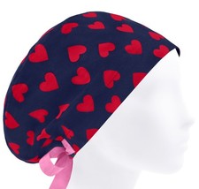 Scrub hat, scrub caps for women, valentines scrub cap, heart surgical cap