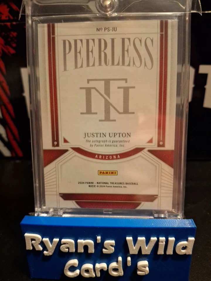 2024 National Treasures Justin Upton Peerless Auto/99 Diamondbacks Ar1Zona Foto 2 de 4