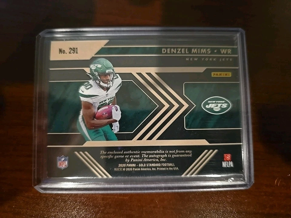 2020 Gold Standard Denzel Mims RC Triple Patch Autograph 34/49 - Image 3 of 4