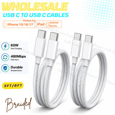 Type C to Type C Fast Charger Cable for iPhone17/16/15/iPad Air/Mini/Samsung Lot