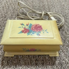 Vintage Spartus Classic Digital Alarm Clock Jewelry Box Floral Design