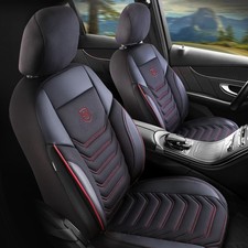 Sitzbezüge passend für VW Golf in Schwarz-Rot mit Rückentasche