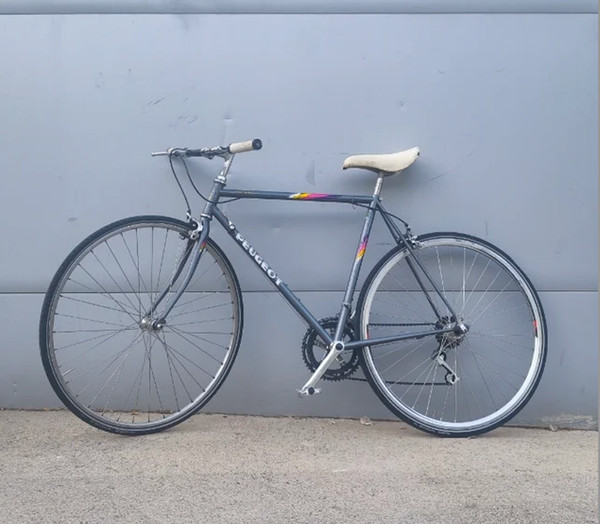 Vintage Peugeot French Road Bike Vello | Classic Retro Racer | Grey/Black/White