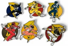 Power Rangers Mighty Morphin Fridge Magnets 95 Saban Vintage Red Black White +++