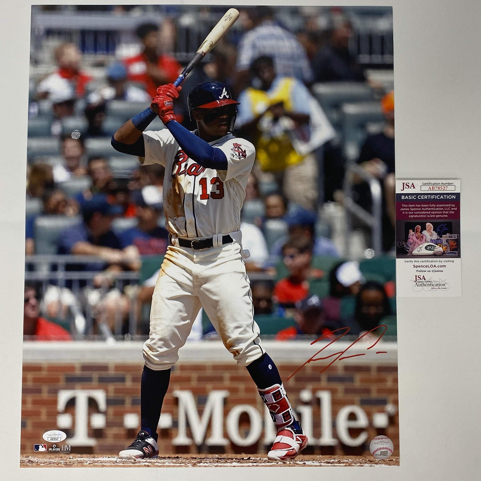 James Spence Authentication (JSA) Autographed Signed Atlanta Braves / Ronald Acuna Jr. 16x20 Photo JSA COA #9 