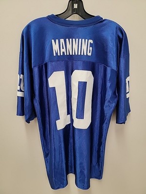 NFL Team Apparel New York Giants #10 Eli Manning Blue Jersey Mens