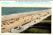 Postcard BOARDWALK SCENE Virginia Beach Virginia VA o/19 AM1501