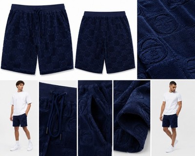 Sergio Tacchini Dama Bermuda Herren Shorts Navy Jacquard Logo 40641 Neu