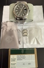 2013 ROLEX DATEJUST II 116334 18K FLUTED BEZEL BLACK DIAL 41mm AUTOMATIC