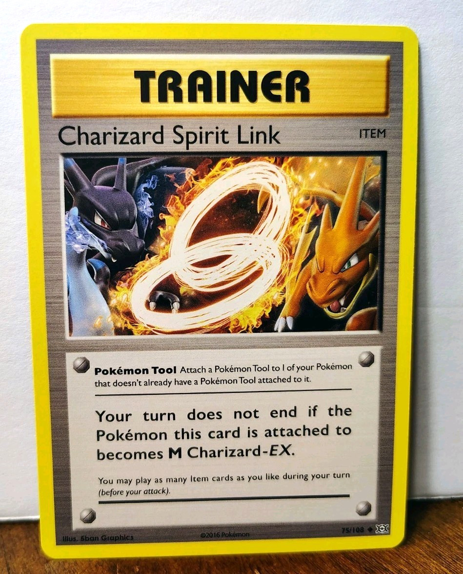 POKEMON CHARIZARD SPIRIT LINK 75/108 REVERSE HOLO XY EVOLUTIONS NM NEAR MINT