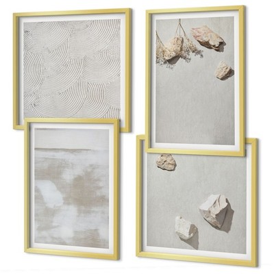Gerahmte Poster Kollektion Für Zuhause Boho Textur Aus Sandsteinen Golden Rahmen