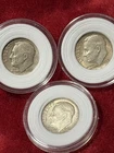 #462..Lot Of (3) Roosevelt SILVER Dimes 1955, 1957, 1961-D. Excellent Condition
