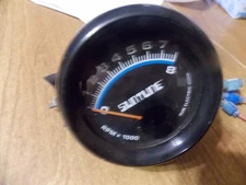 Vintage Sun Electric Corp Black Suntune Tachometer RPM x1000 Gauge W Side Mount