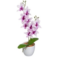 KüNstliche Orchidee Kunstblume Kunstpflanzen Weiß 43Cm Im Topf Deko Modern KüChe