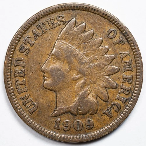1909 Indian Head Penny Cent Very Fine (VF)
