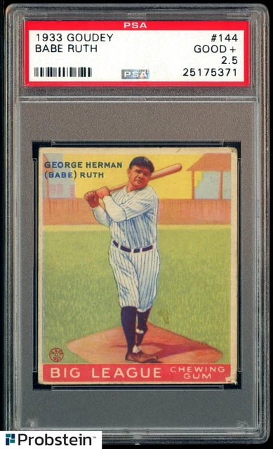 1933 Goudey #144 Babe Ruth New York Yankees HOF PSA 2.5 GOOD+